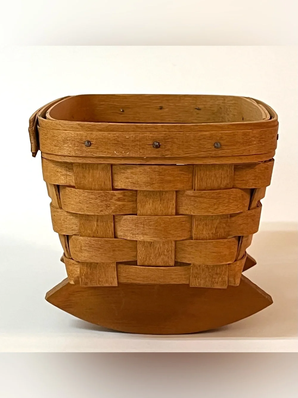 Longaberger Woven Small Rocking Basket Baby Doll Cradle 1992 USA 6.5 in